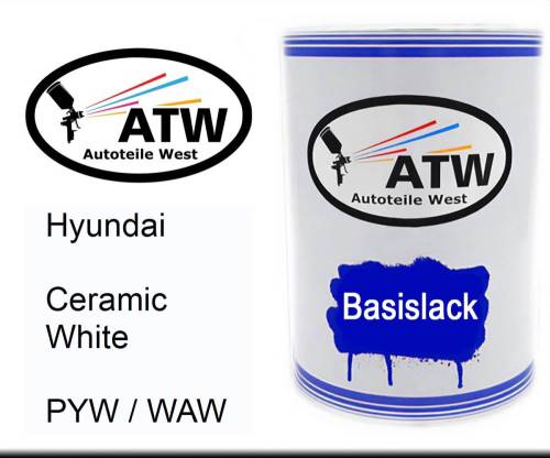 Hyundai, Ceramic White, PYW / WAW: 500ml Lackdose, von ATW Autoteile West.